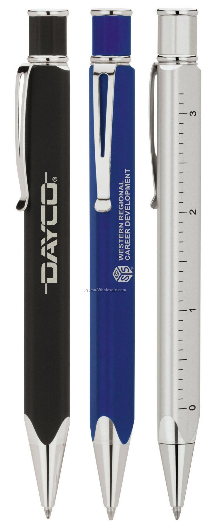 Black Pilar Ballpoint Pen With Ruler