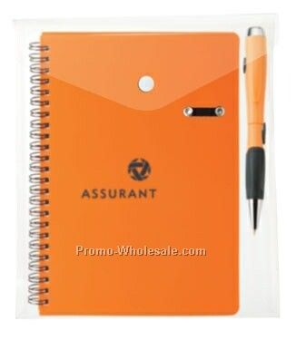 Blossom Pen/ Light Combo In Envelope W/ Double Spiral Bound Notebook