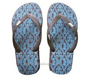 Blue/ Black Flip Flop Shoe W/ Rubber Strap