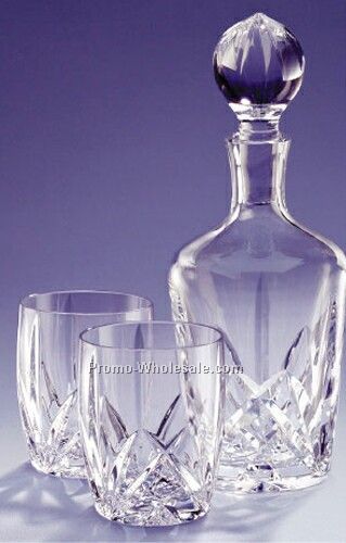 Brookshire Spirit Decanter & Double Old Fashioned Glasses (3 Piece Set)