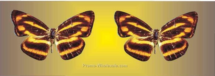 Brown & Yellow Butterfly Panoramic Badge W/ Metal Pin