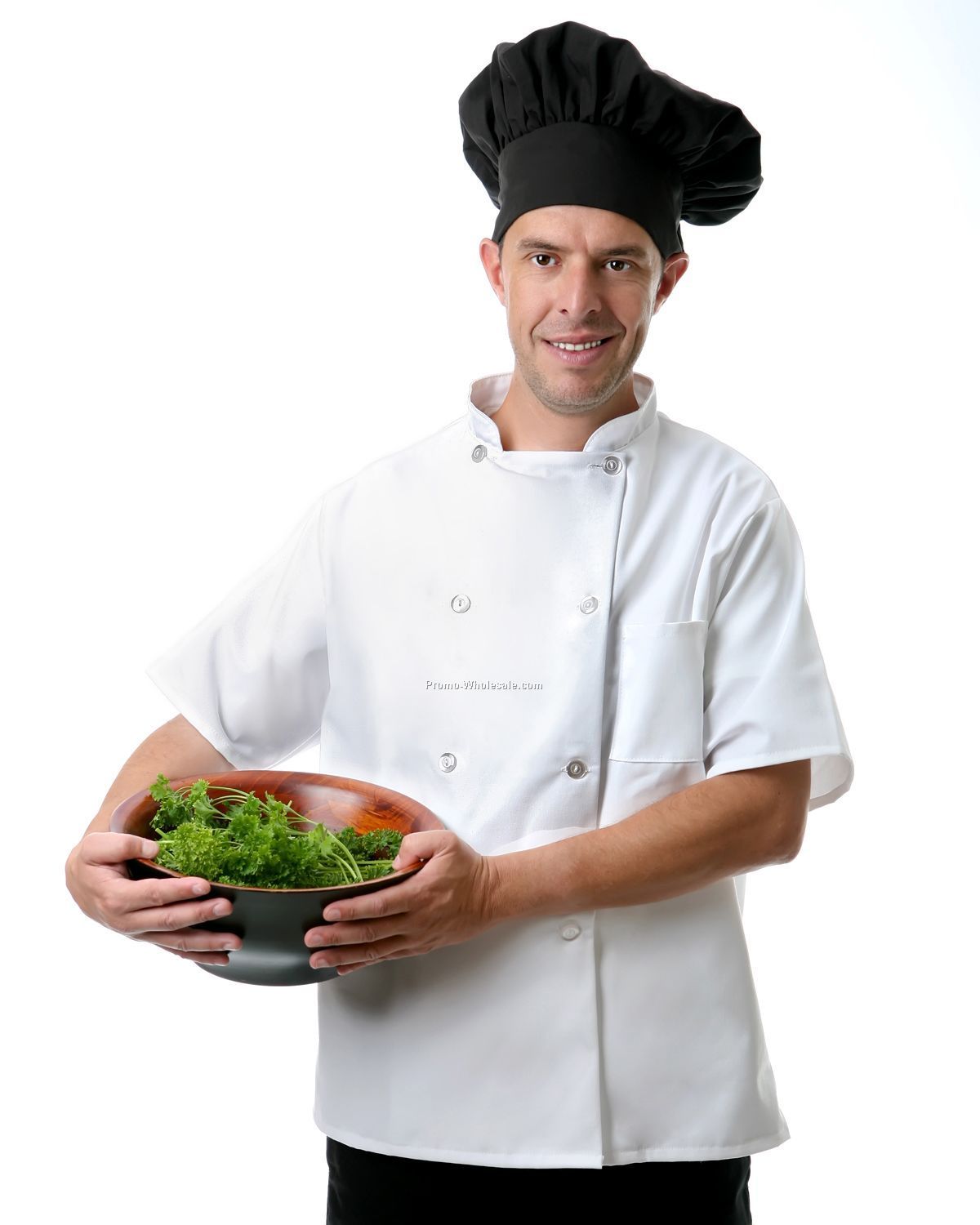 Classic Short Sleeves Chef Coat (Large/ White)