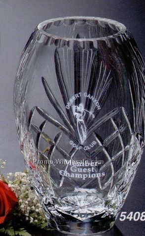 Crystal Durham Barrel Vase (8")