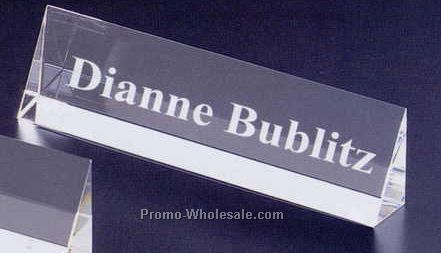 Crystal Triangular Name Plate (1-3/16"x8"x2")