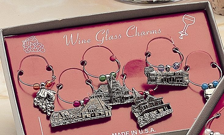 Custom Design Wine Glass Charm Set