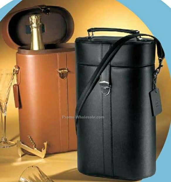 Double Champagne/Wine Carrier Case (Genuine Leather)