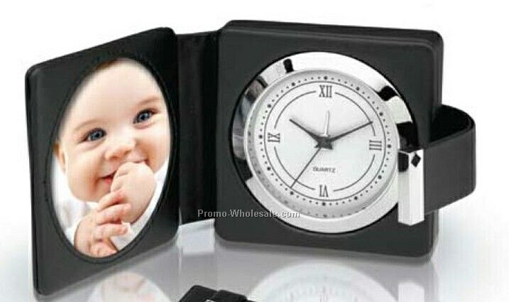 Essentials Voyage II Travel Alarm Clock & Photo Frame 2-3/4"x3"