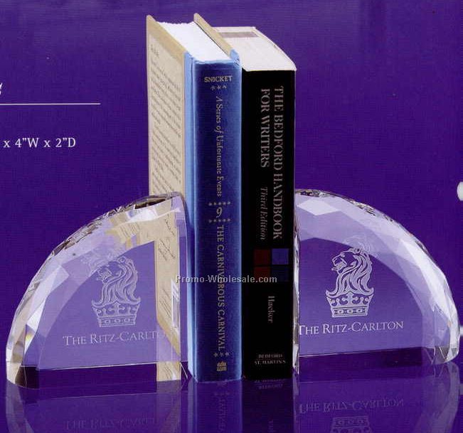 Faceted Crystal Bookends