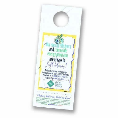 Floral Seed Paper Pop-out Door Hanger - Rectangle