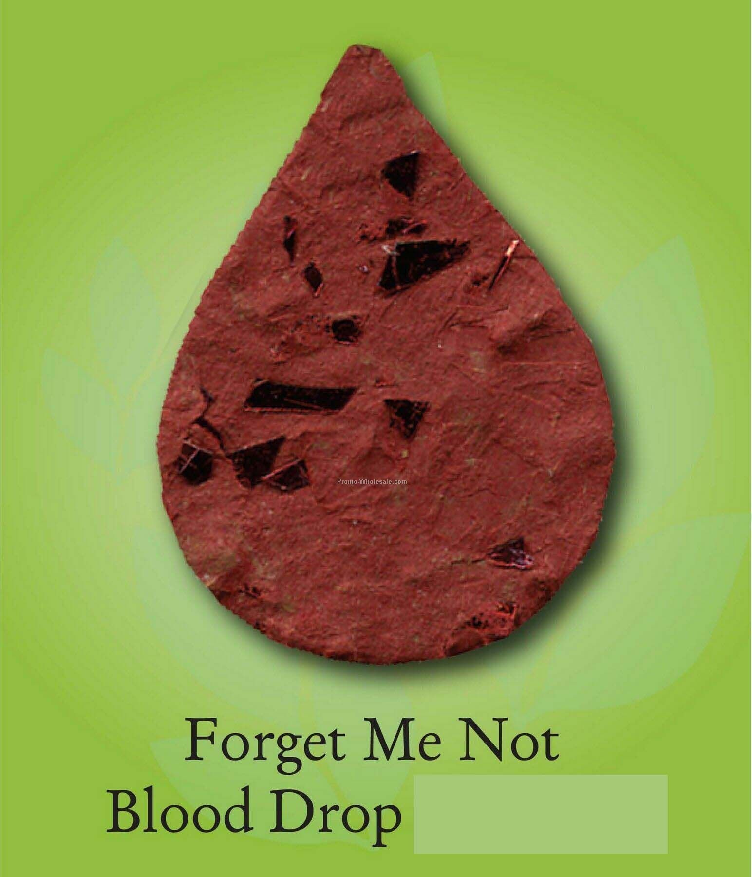 Forget Me Not Blood Drop Ornament W/ Embedded Seed