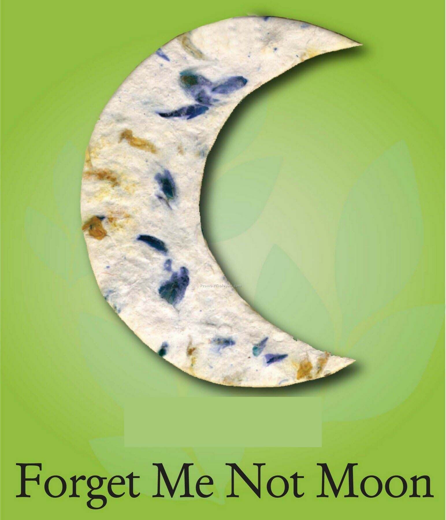 Forget Me Not Crescent Moon W/ Embedded Seed