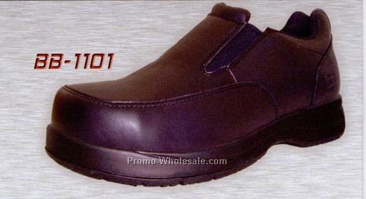Full Grain Slip On Leather Shoe W/ Steel Toe (7-13)