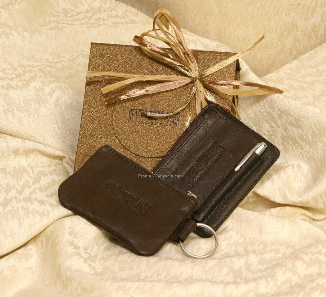 Gift Set W/ Canyon Id Pouch-keychain / Smoky Ridge Mini Wallet & Pen