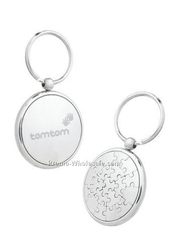 Gioco Round Puzzle Keychain