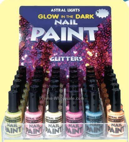 Glow Glitter Nail Paint (Purple)