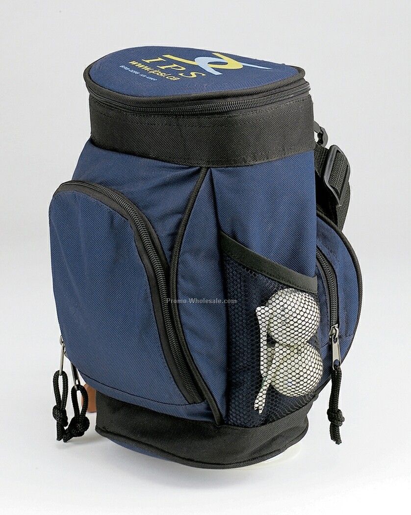 Golfer`s 600d Polyester/ Pvc Mini Cooler Bag W/Multiple Zipper Pocket