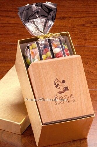 Gourmet Jelly Beans In Hardwood Pen & Pencil Cup