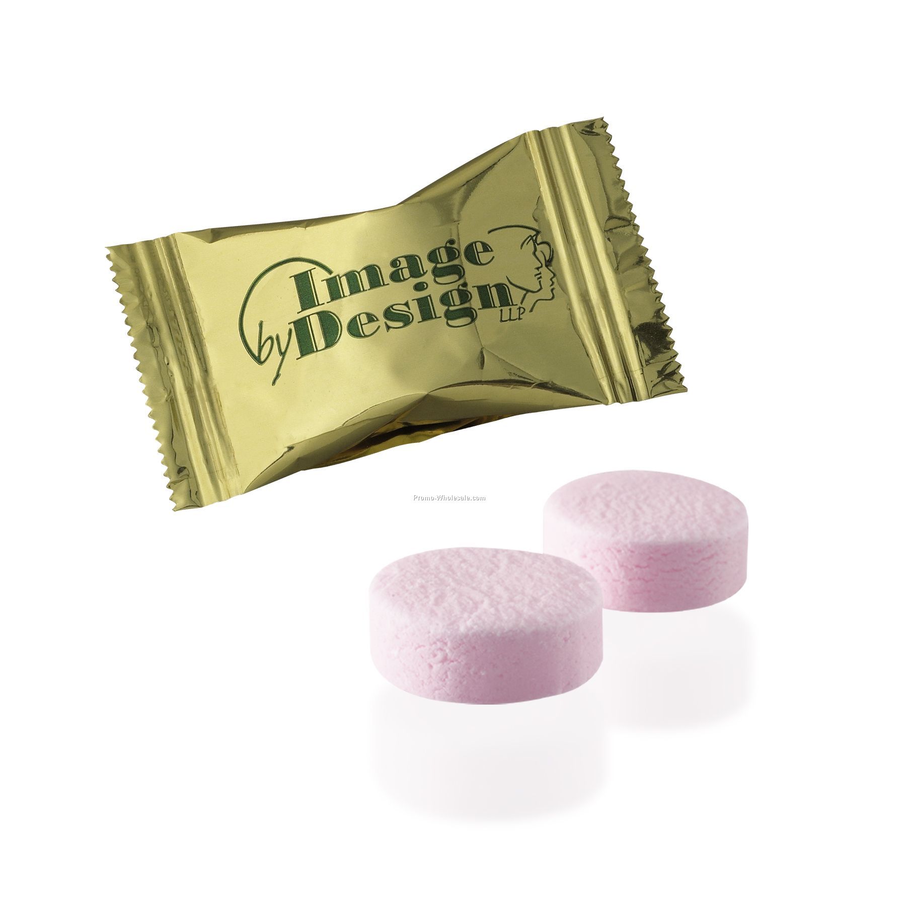 Individually Wrapped Wintergreen Soft Pastel Mints (Hot Stamp)