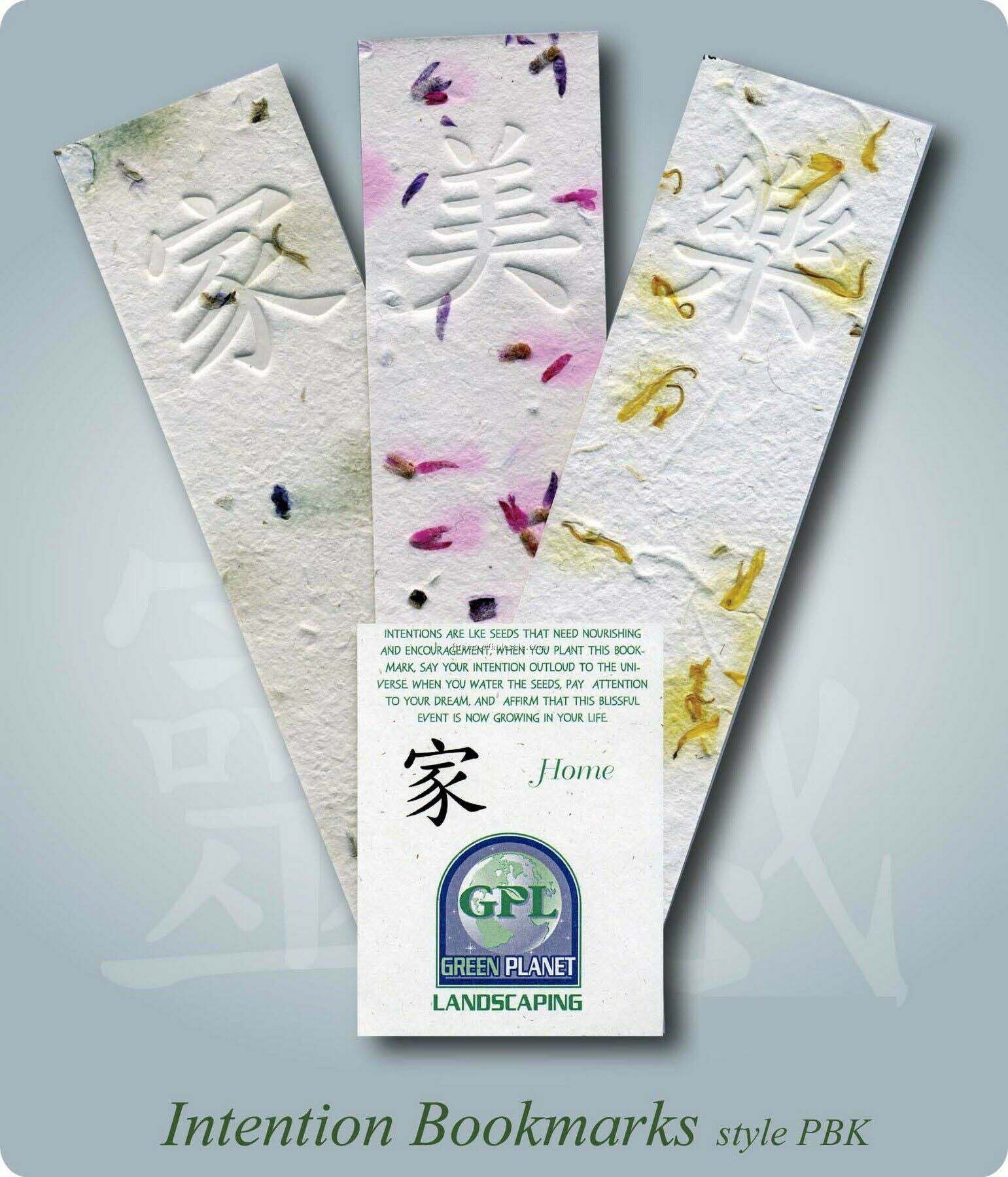 Inspiration Intention Handmade Embedded Wildflower Seed Bookmark