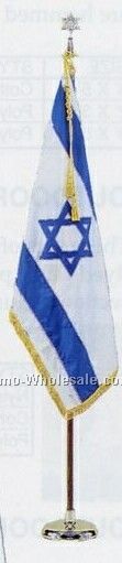 Israel Fringed Indoor Religious Flag Sets (3'x5')