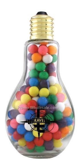 Jumbo Light Bulb Candy Container W/ Gumballs