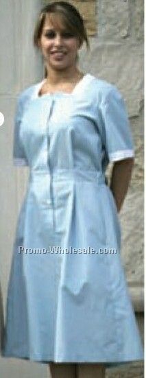 Ladies Square Neck Dress (S-xl) - 65% Polyester/ 35% Cotton