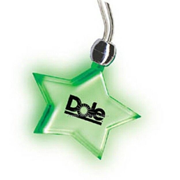 Light Up Pendant Necklace (Green) - Star