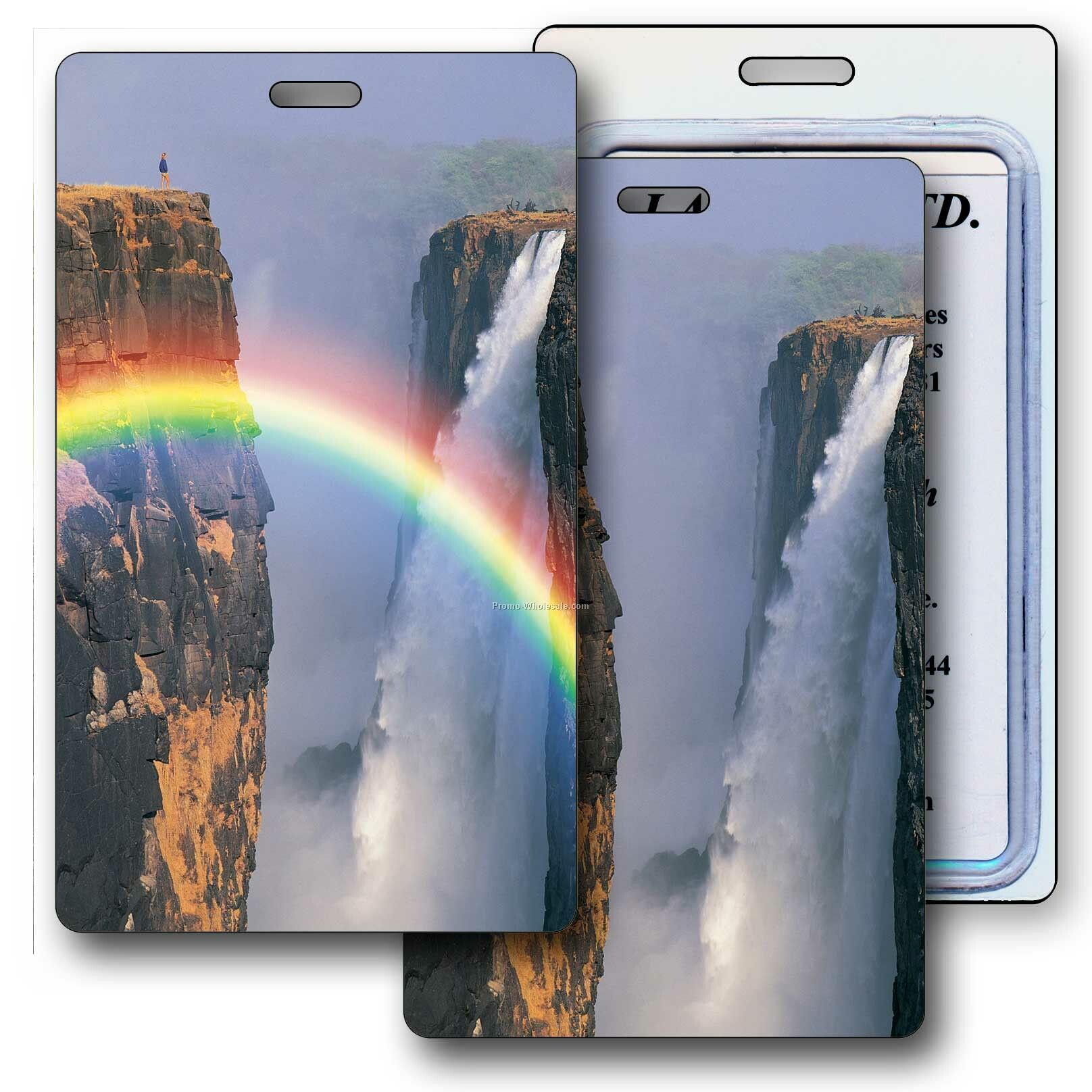 Luggage Tag 3d Lenticular Rainbow, Waterfalls Stock Image - Imprint Product