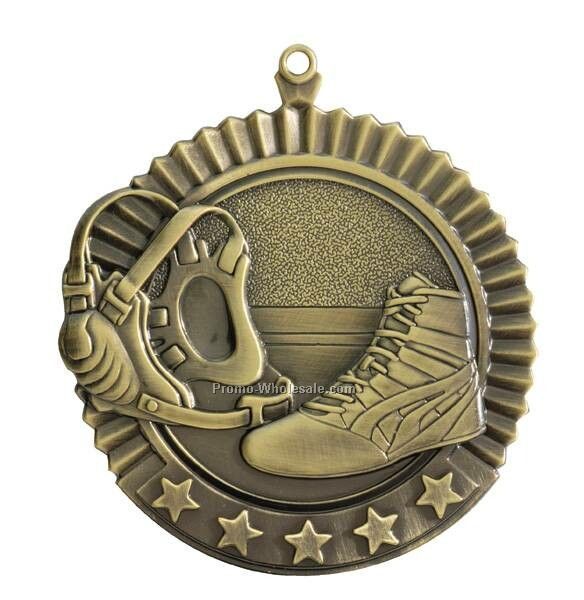 Medal, "wrestling" Star - 2-3/4" Dia