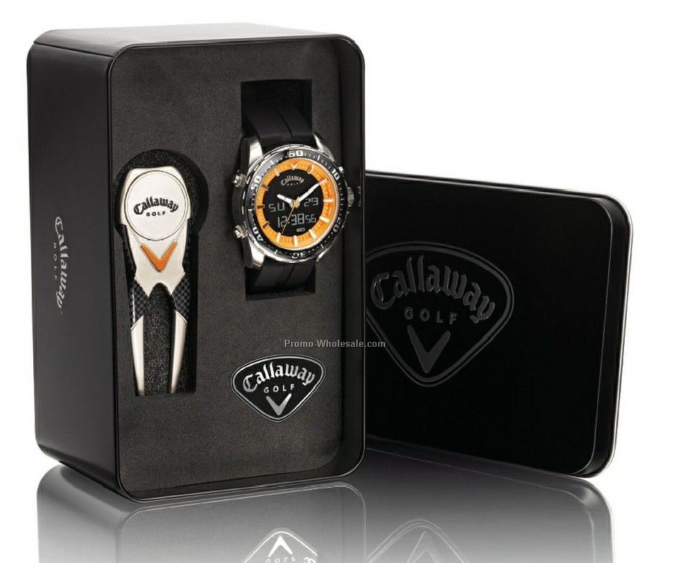 Men's Chev 18 Silicon Strap Watch & Divot Tool Gift Set