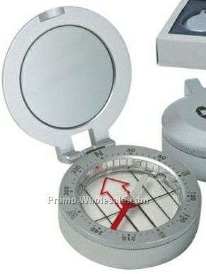 Metal Compasses W/Sighting Mirror (2-1/8"x2-3/8"x3/4")
