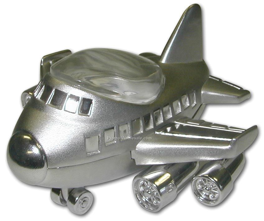 Miniature Jumbo Jet Replica Metal Clock