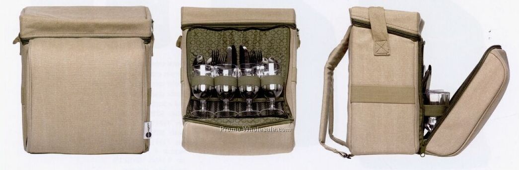 Picnic Backpack For 4 - Khaki