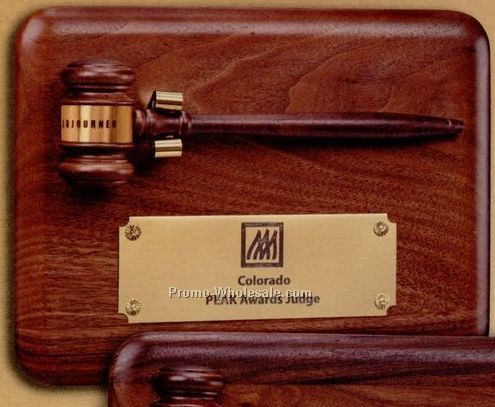 Plaque W/ American Walnut Blank Gavel (9"x12")