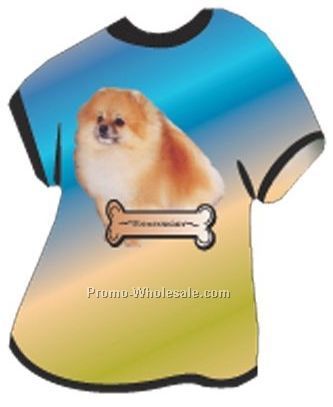 Pomeranian Dog Acrylic T Shirt Coaster W/ Felt Back