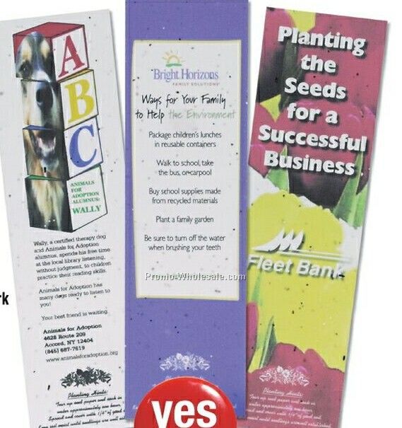Printed Bookmark On Seeded Paper