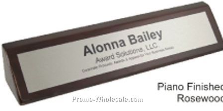 Rosewood Piano Finish Name Bar W/ Sublimated Gold Or Silver Plate
