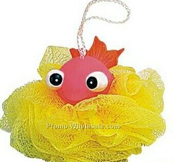 Rubber Fish Puff Scrubber Sponge