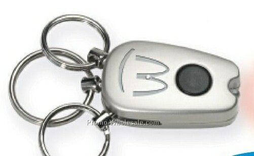 Satin Nickel Multi Ring Key Ring W/ Built In Red Flashlight