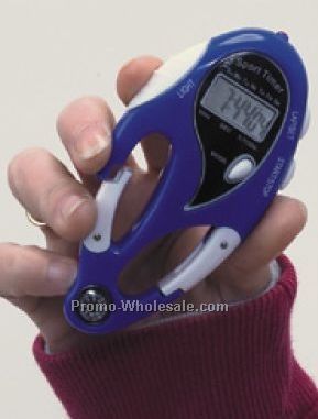 Sport Timer Combo W/ Carabiner/ Stopwatch/ Light Beam/ Compass