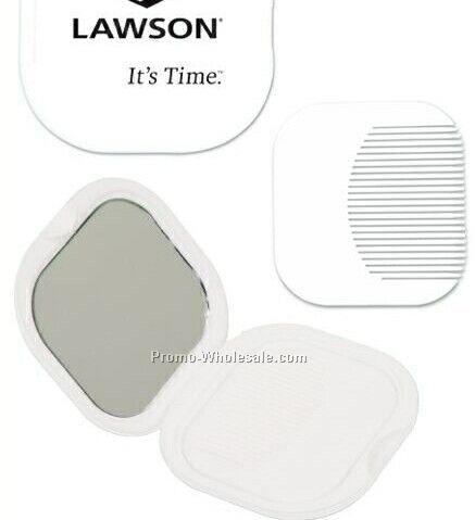 Square Compact Mirror And Comb Kit