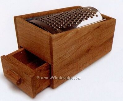 Stainless Steel Cheese Grater W/ Oak Cheese Catcher