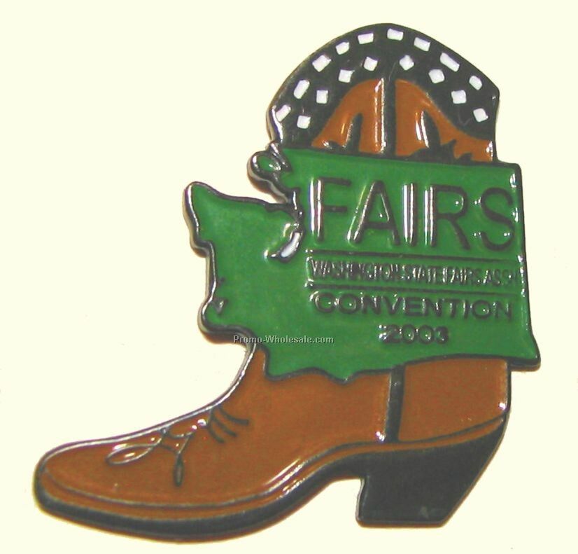 Stamped Soft Enamel Pin - Iron (1-1/2")