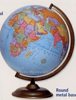 The Montgomery Blue Illuminated World Globe