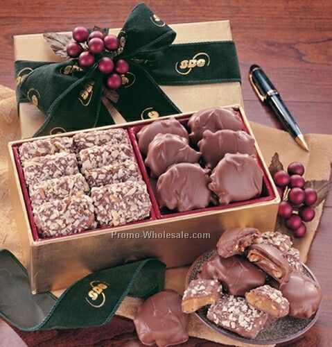 Toffee & Turtles In Gift Box W/ Green Ribbon