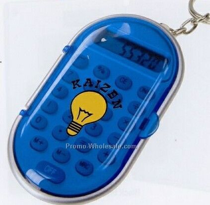 Translucent Calculator Key Chain With Gloss Cover