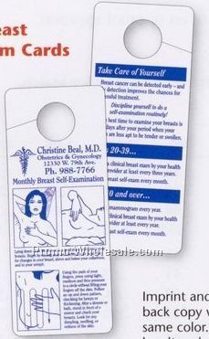 Vinyl Plastic Self Exam Cards (Breast Cancer/ Spanish) 1 Color