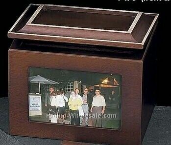 Walnut Photo Album Box With 6 Photo Books (144 4x6 Photos)