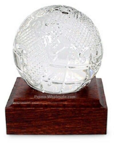 Waterford Crystal Globe With Mahogany Base (4-1/4")