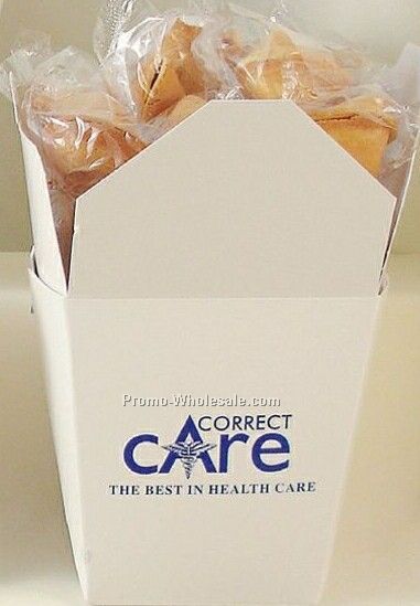 White Carry Out 1/2 Gallon Container W/ 20 Fortune Cookies